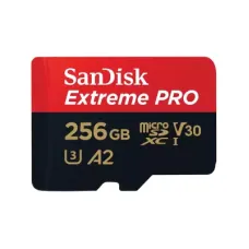Sandisk Extreme Pro 256GB 4K Video MicroSDXC Card with Adapter